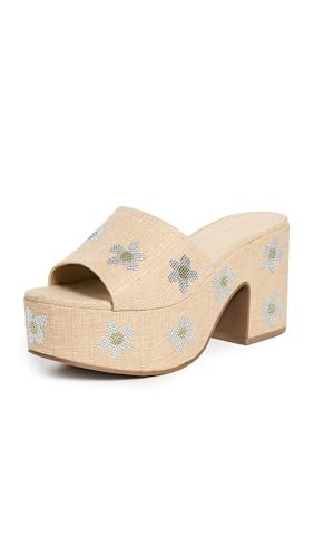 Larroude Women's Miso Platform Slides, Crystal, Tan, Floral, 9.5 Medium US | Amazon (US)