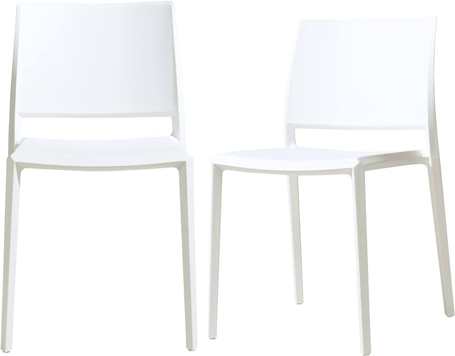 LESHI Dining Chair Set of 2, Modern Dining Chair Armless Stackable Premium Plastic Chairs for Kit... | Amazon (US)