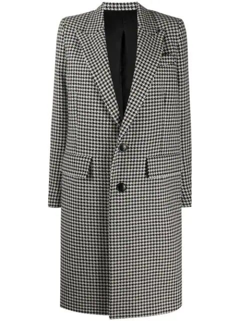 single-breasted houndstooth coat | Farfetch (US)