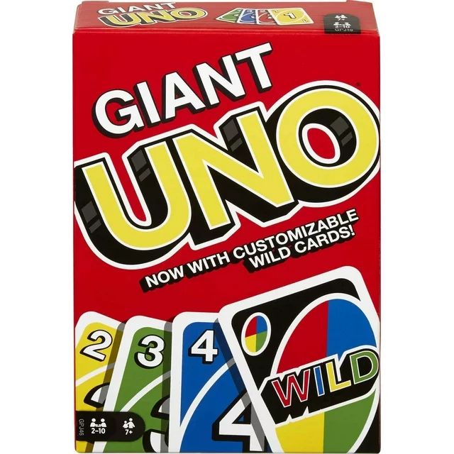Giant UNO Card Game for Kids, Adults and Family Night, 108 Oversized Cards for 2-10 Players | Walmart (US)