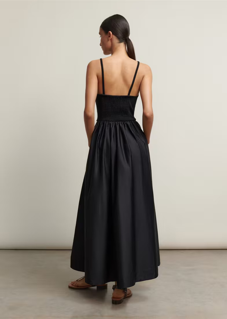 Seam Detail Mixed Media Maxi Dress | ME+EM US