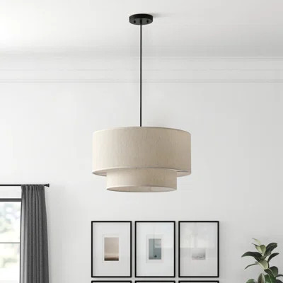 3-Light Linen Beige Round Cascade Industrial Vintage Dimmable Iron Pendant Lamp | Wayfair North America