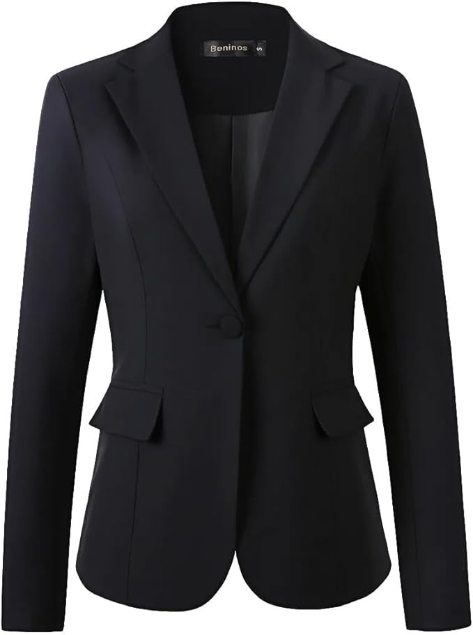 Beninos Womens Business Casual Blazer Office Work Solid Suit Jacket | Amazon (US)
