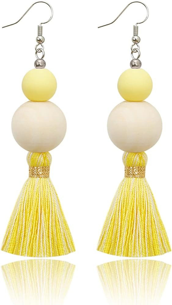 Boho Earrings for Women Dangling Lightweight Cute Earrings Handmade Tassel Dangle Earrings for Gi... | Amazon (US)