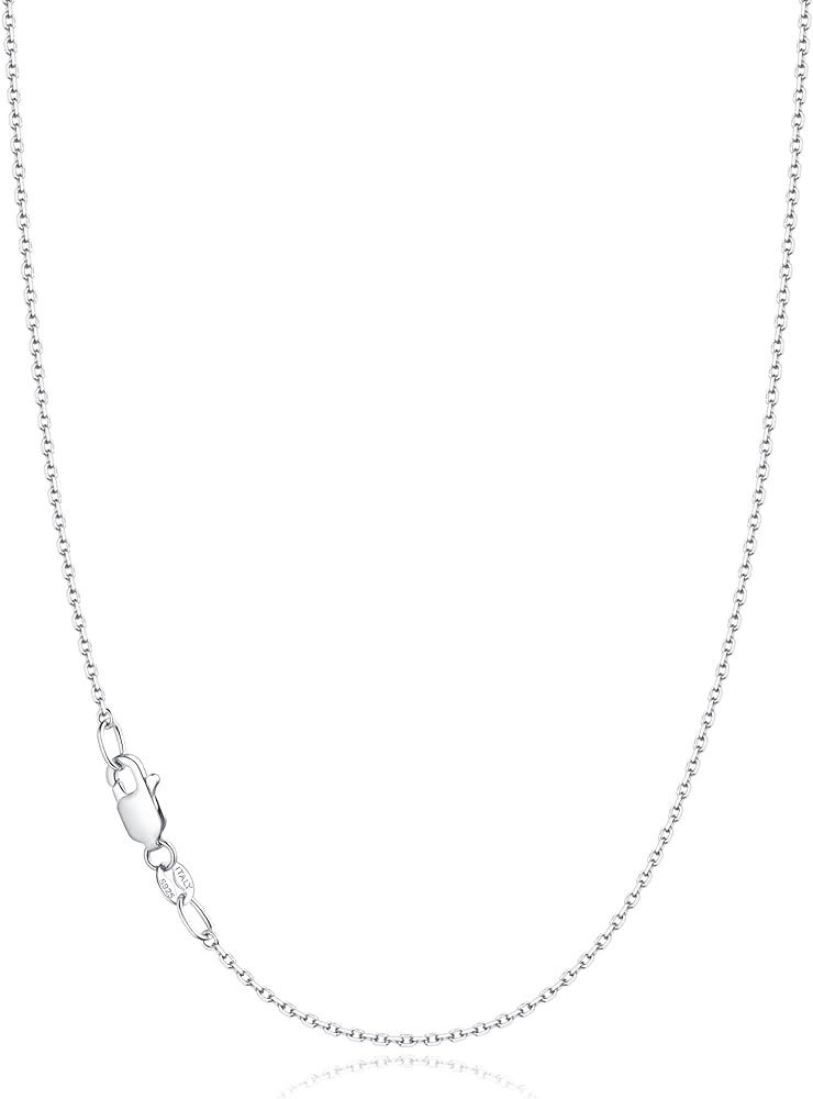 Jewlpire 18k Gold Plated 925 Sterling Silver Chain Necklace for Women, 1.1mm Cable Chains Necklac... | Amazon (US)