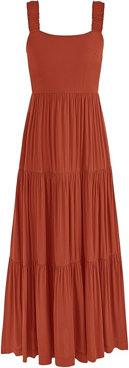 PRETTYGARDEN Women's 2025 Sun Dresses Women Summer Casual Flowy Tired Maxi Dress Backless Beach L... | Amazon (US)