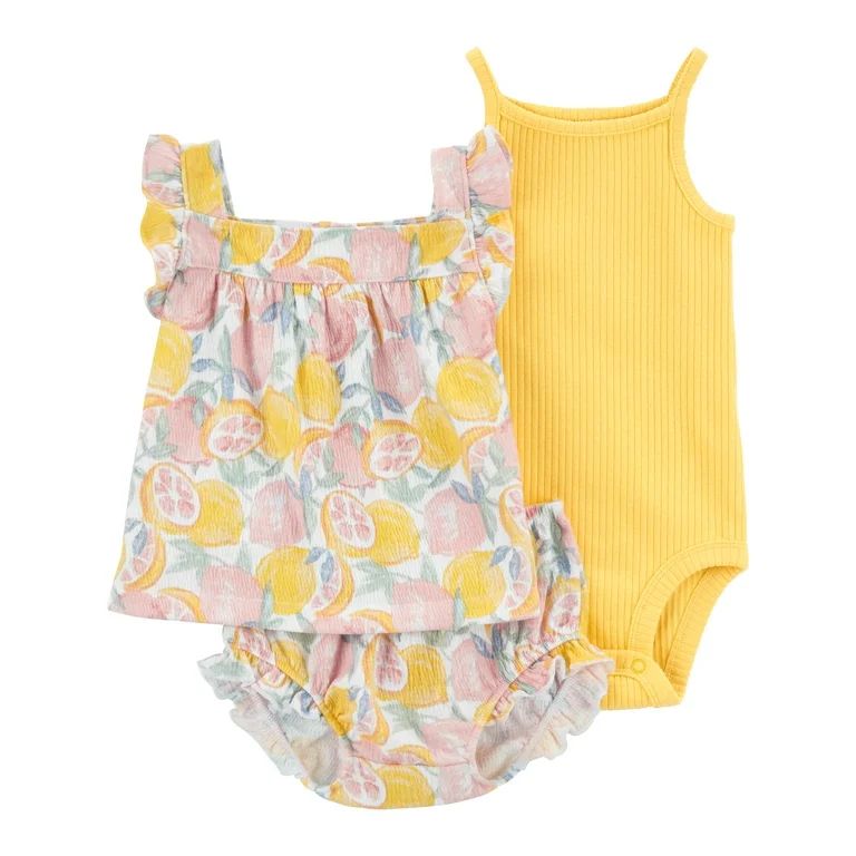 Carter's Child of Mine Baby Girl Shorts Outfit Set, 3-Piece, Sizes 0/3-24 Months | Walmart (US)