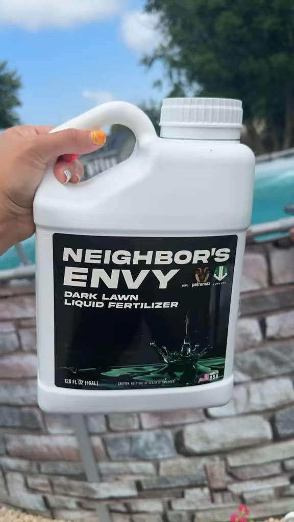 Want your grass darker and greener than your neighbors? This is the secret! 
#neighborsenvy #liquidfertilizer #lawngoals #backyardfix #yardfertilizer #gardeninghack #petramax #diylawncare #yardtransformation

#LTKSaleAlert #LTKSeasonal #LTKHome