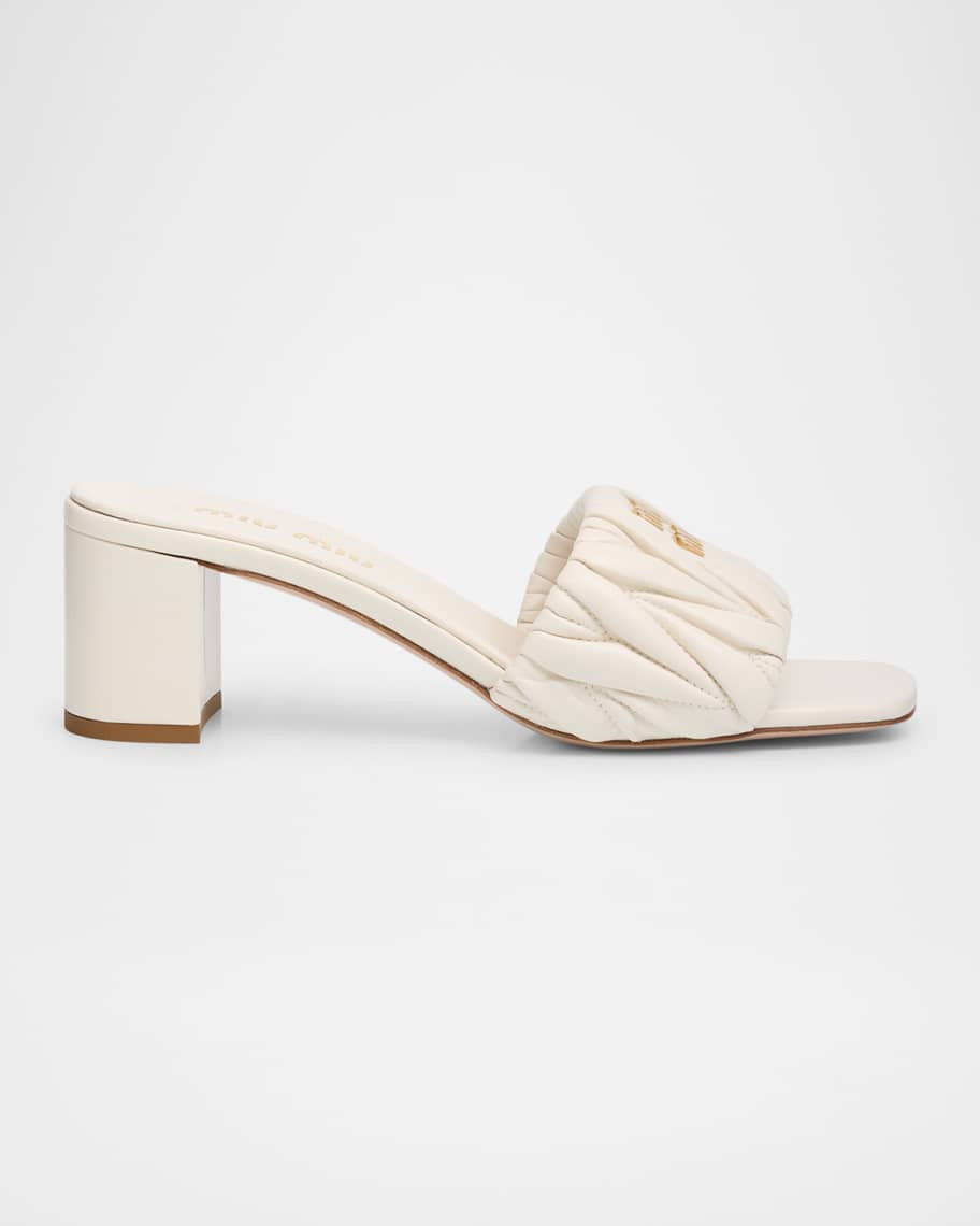 Miu Miu Quilted Leather Mule Sandals | Neiman Marcus