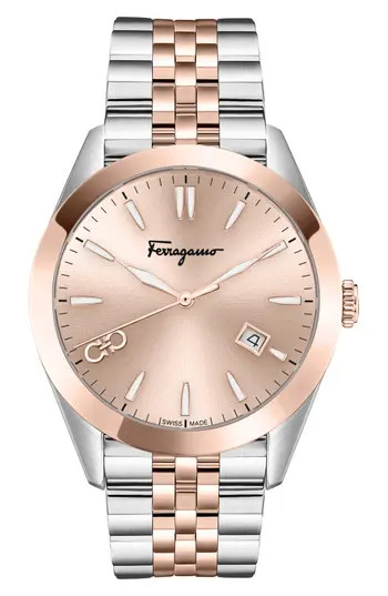 FERRAGAMO Classic Bracelet Watch, 42mm in Two Tone at Nordstrom Rack | Nordstrom Rack