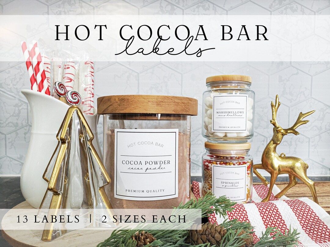 Hot Cocoa Bar Labels Hot Chocolate Labels Cocoa Mix Labels - Etsy | Etsy (US)