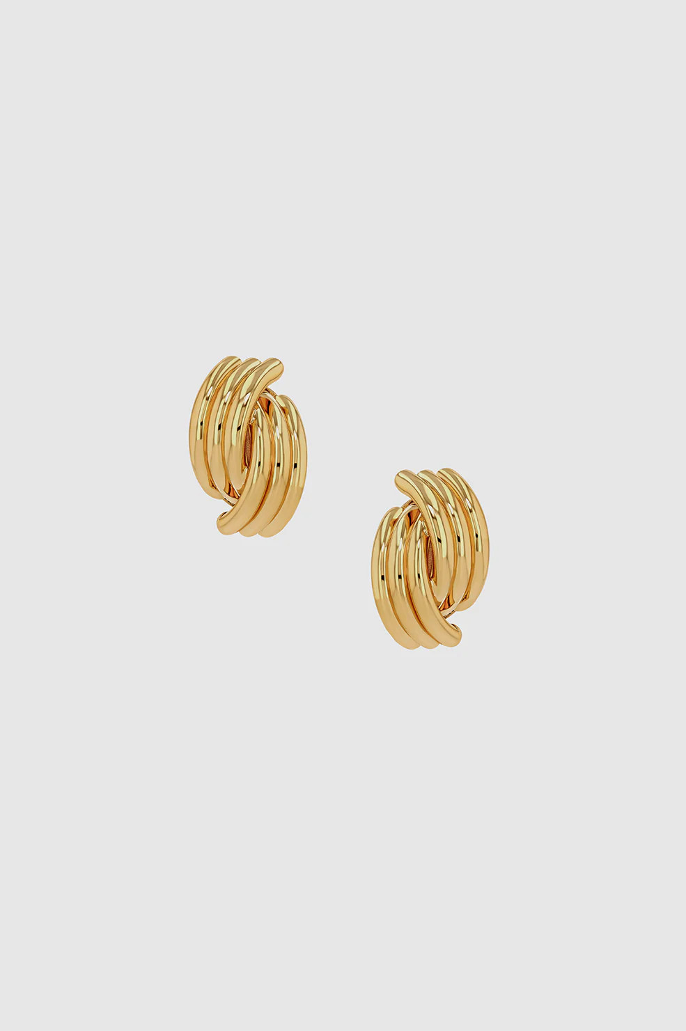 Crossover Ribbed Earrings | Anine Bing