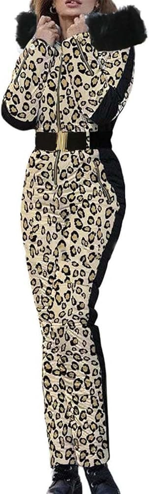 LIEROLYE Women's One Piece Waterproof Ski Suit with Removable Faux Fur Collar, Insulated Snowsuit... | Amazon (US)