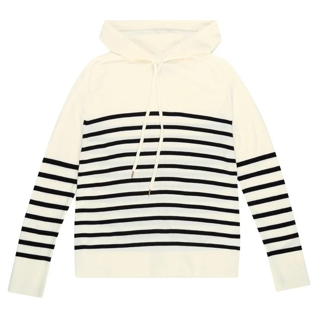 Free Assembly Women's and Women's Plus Cozy Yarn Hoodie Sweater with Long Sleeves, Sizes XS-4X - ... | Walmart (US)