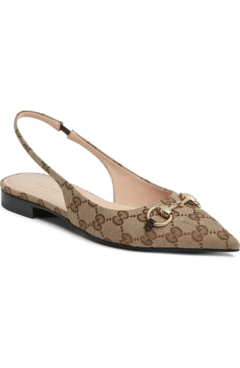 Gucci Erin Pointed Toe Slingback Flat (Women) | Nordstrom | Nordstrom