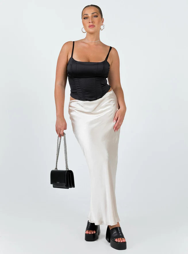 Haley Maxi Skirt Champagne | Princess Polly US