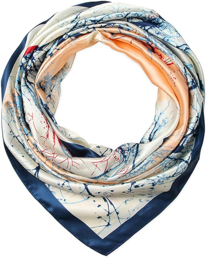 Corciova Square Stain Silk Like Hair Wrapping Scarves Night Sleeping Head Scarf | Amazon (US)