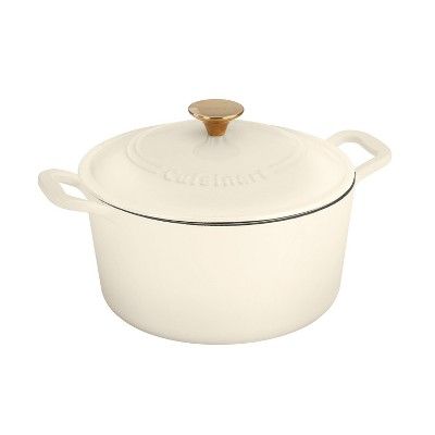 Cuisinart Classic Enameled Cast Iron  3.5qt Round Cream Colored Casserole with Cover | Target