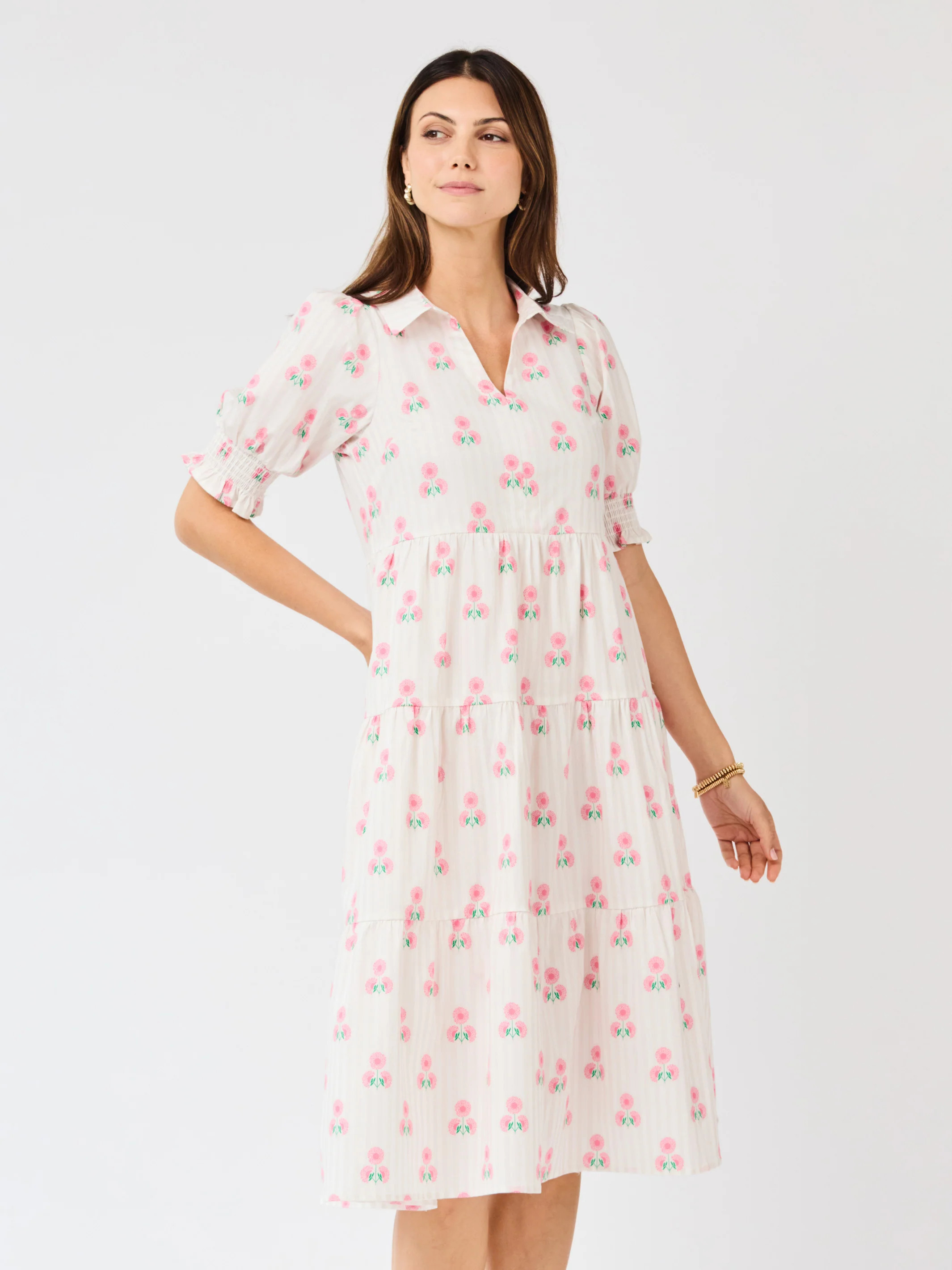 Molly Dress | Sweetbriar Stripe Pink | Mary Square