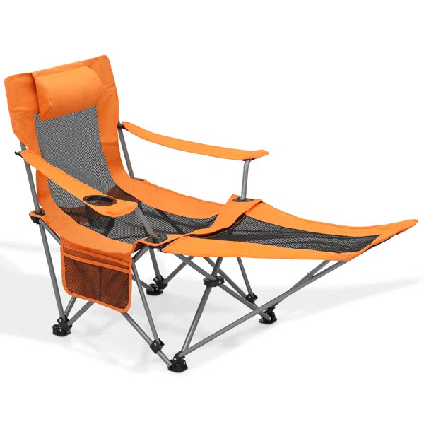 Othel Portable Folding Camping Chair with Elongated Footrest | Wayfair North America