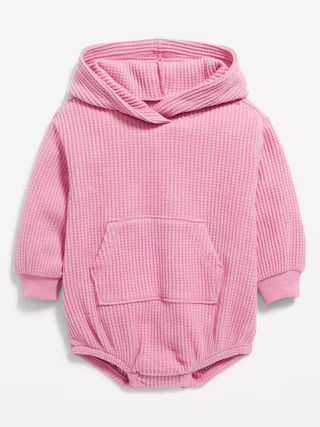 Unisex Thermal-Knit Hooded One-Piece Romper for Baby | Old Navy (US)
