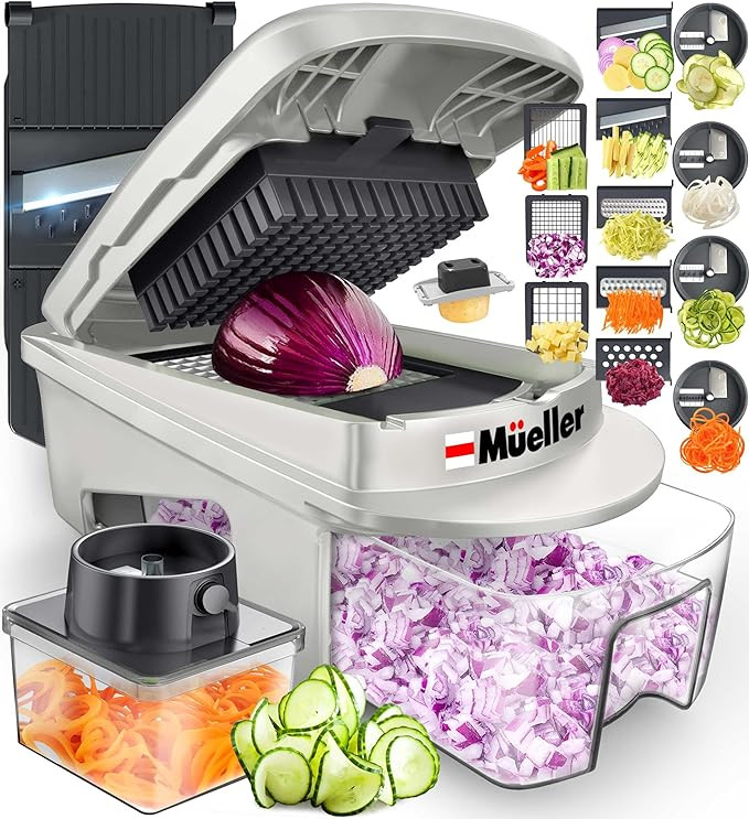 Mueller Pro-Series All-in-One, 12 Blade Mandoline Slicer for Kitchen, Food Chopper, Vegetable Sli... | Amazon (US)