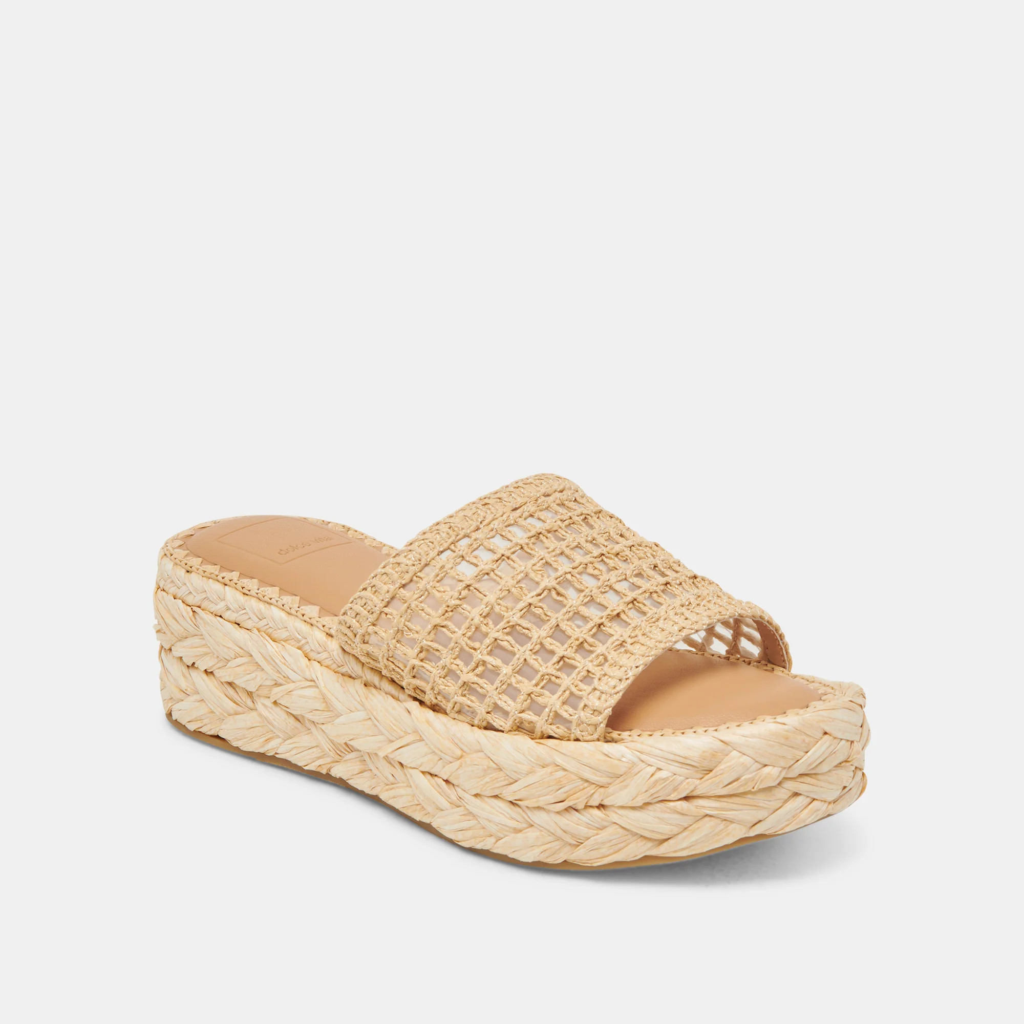 CHAVI MESH SANDALS NATURAL WOVEN RAFFIA | DolceVita.com