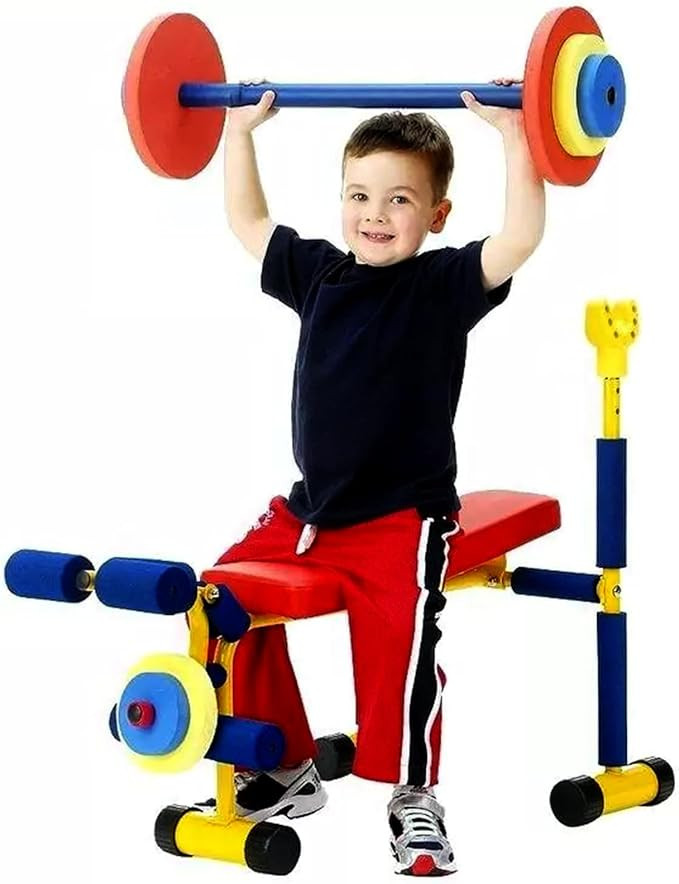 Fun And Fitness Exercise Equipment For Kids, Kids Workout Equipment Set, Bench And Leg Press Weig... | Amazon (US)