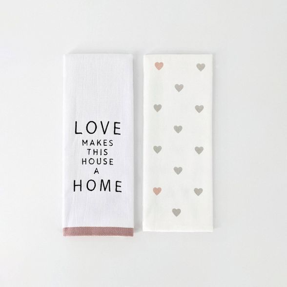 2ct Dish Towels Valentine's Day Love Makes This House A Home - Bullseye's Playground™ | Target
