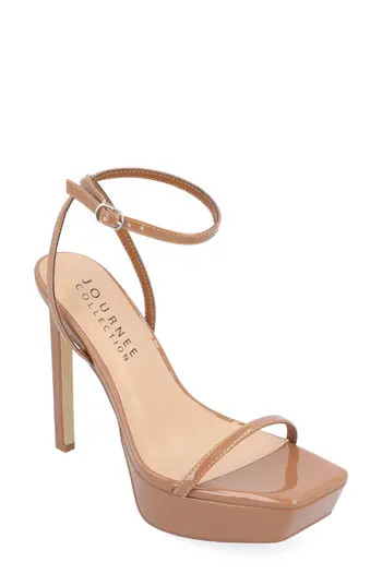 Journee Collection Telilah Strappy Platform Sandal in Tan at Nordstrom Rack, Size 10 | Nordstrom Rack