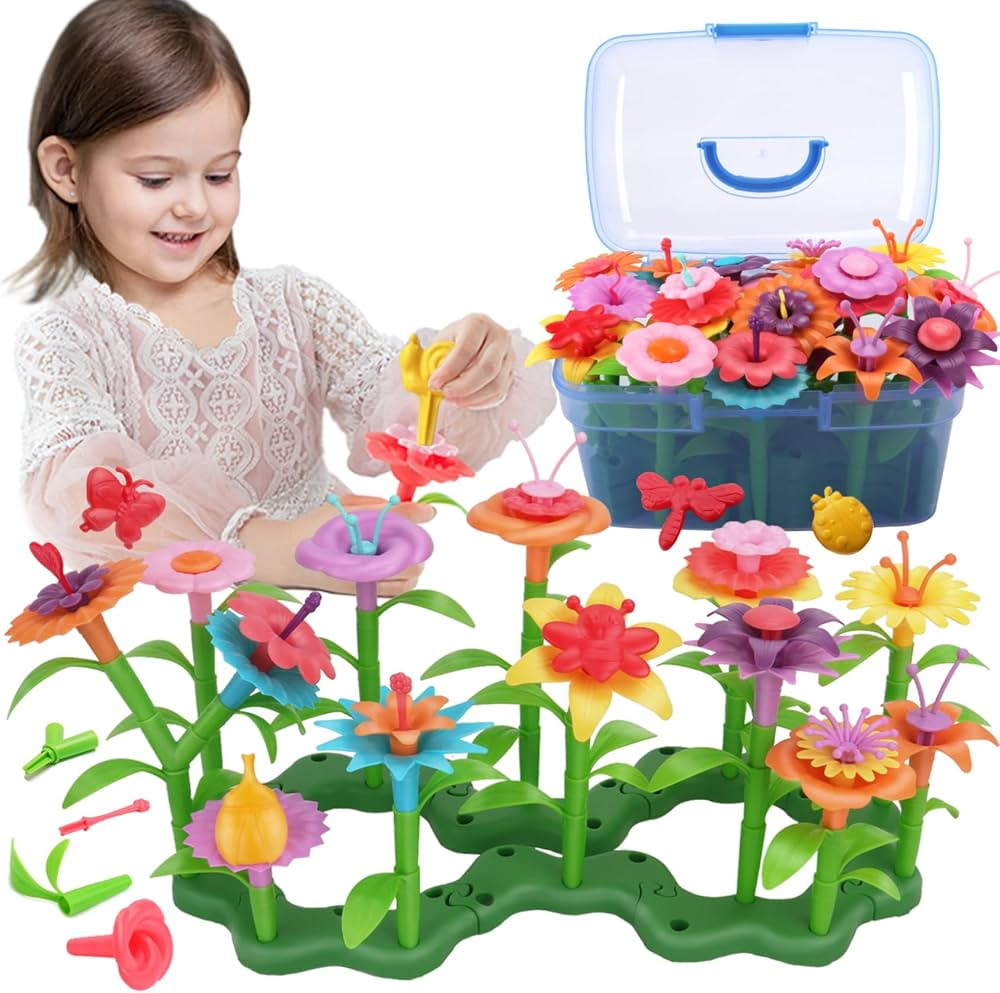 BIRANCO. Flower Garden Building Toys - Build a Bouquet Floral Arrangement Playset for Toddlers an... | Amazon (US)