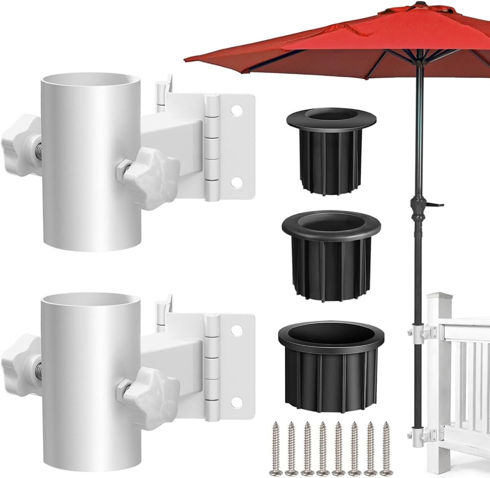 Patio Umbrella Holder, Stainless Steel Heavy Duty Umbrella Deck Mount, (Fits Umbrellas up to 2"),... | Amazon (US)