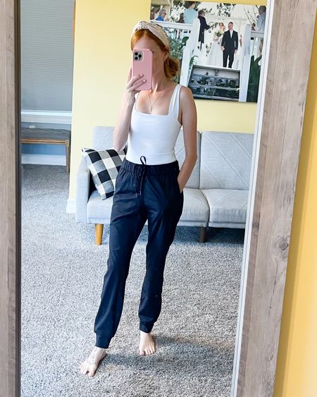 Comfy travel wear outfit - love this combo! Wearing an xxs in white bodysuit and XS in black travel joggers 

Amazon petite style, petite outfits, XS petite, Abercrombie petite, Abercrombie outfit, under 50

#LTKunder50 #LTKFind #LTKstyletip