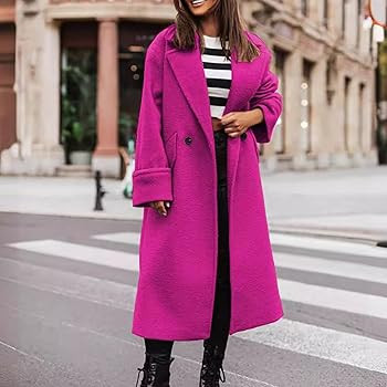 Womens Double Breasted Midi Long Wool Pea Coat Oversized Full Length Cardigan Coats Winter Thick ... | Amazon (US)
