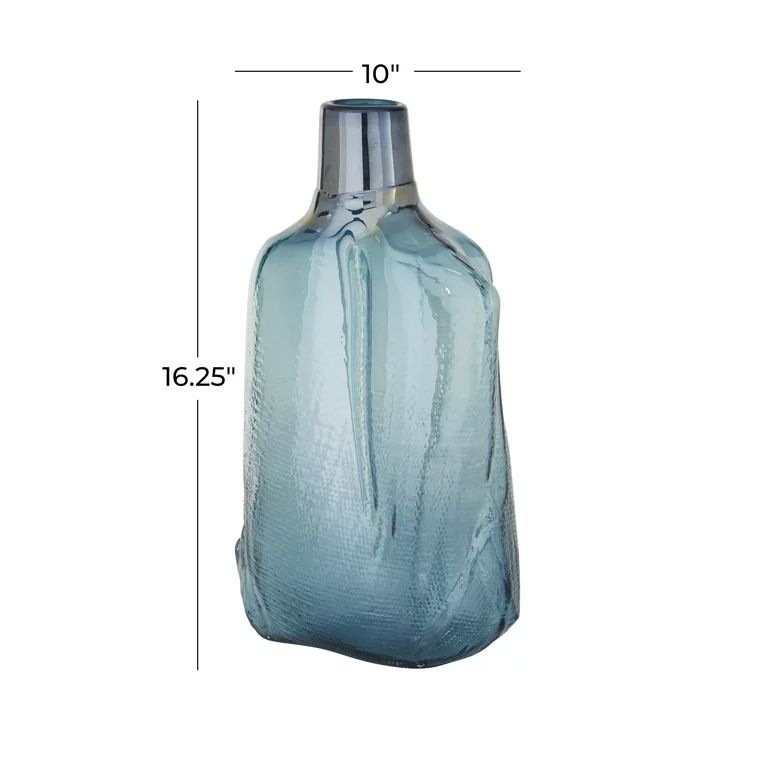 DecMode 16" Blown Blue Glass Vase | Walmart (US)
