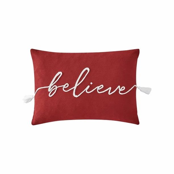 Mainstays Believe Oblong Decorative Throw Pillow, 14" x 20", 1pc - Walmart.com | Walmart (US)
