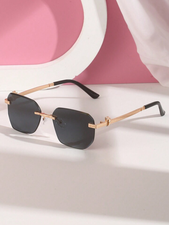 1 Stück Unisex Metallische Geometrische Konkave Linse Modische All-match Brille | SHEIN