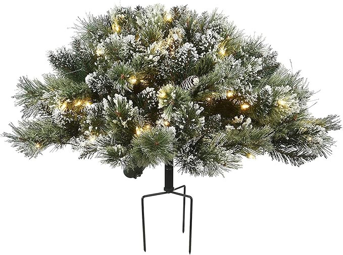 36" Glittery Bristle® Pine Urn Filler with Battery Operated LED Lights | Amazon (US)