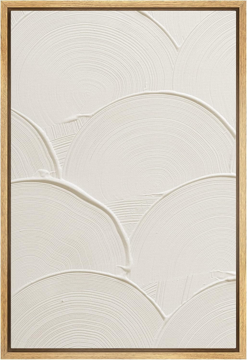 SIGNWIN Framed Canvas Print Wall Art Minimal White Paint Stroke Landscape Abstract Shapes Illustr... | Amazon (US)