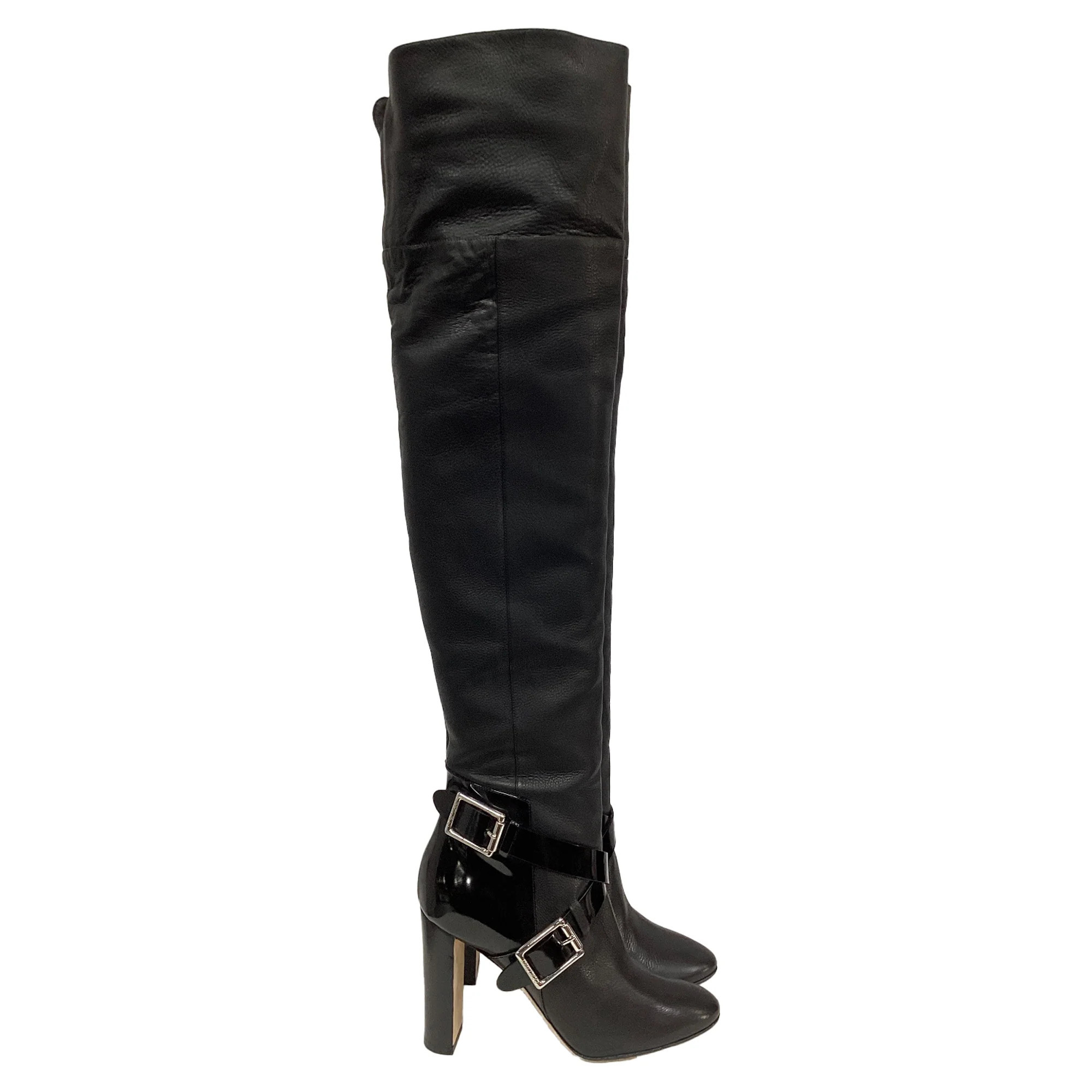 Jimmy Choo Doma Over-The-Knee Boots in Black Leather | Shop Simon