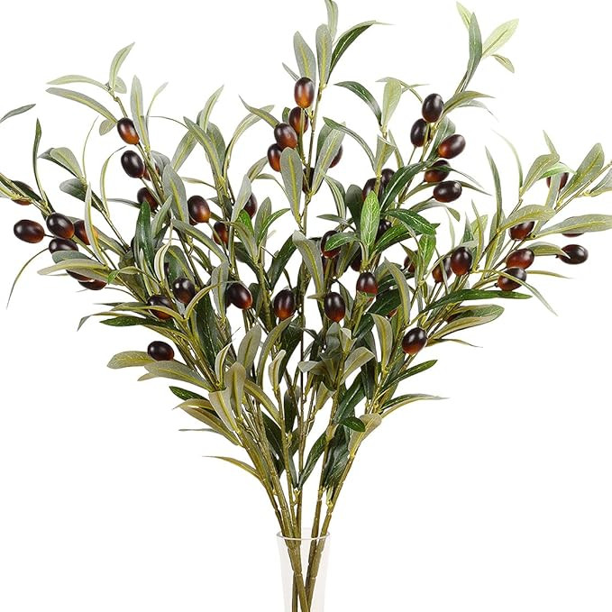 SzJias Olive Branches for Vases Artificial Olive Tree Branches Faux Branches Stems for Vase (5 Br... | Amazon (US)