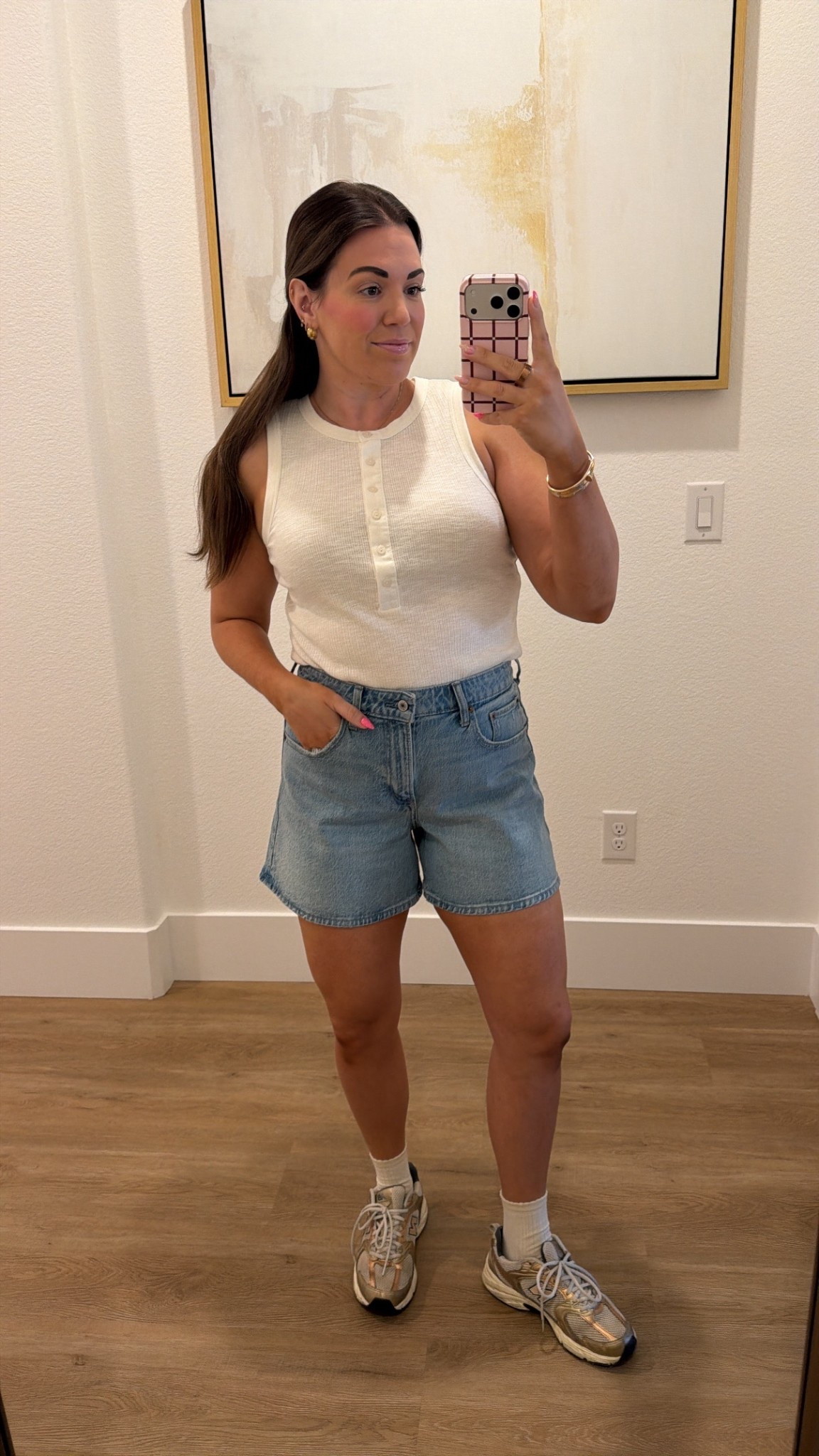 curvy midsize casual park mom outfit! wearing size large in henley tank top and size 30 in denim 

#LTKdayinmylife #LTKMidsize #LTKSeasonal