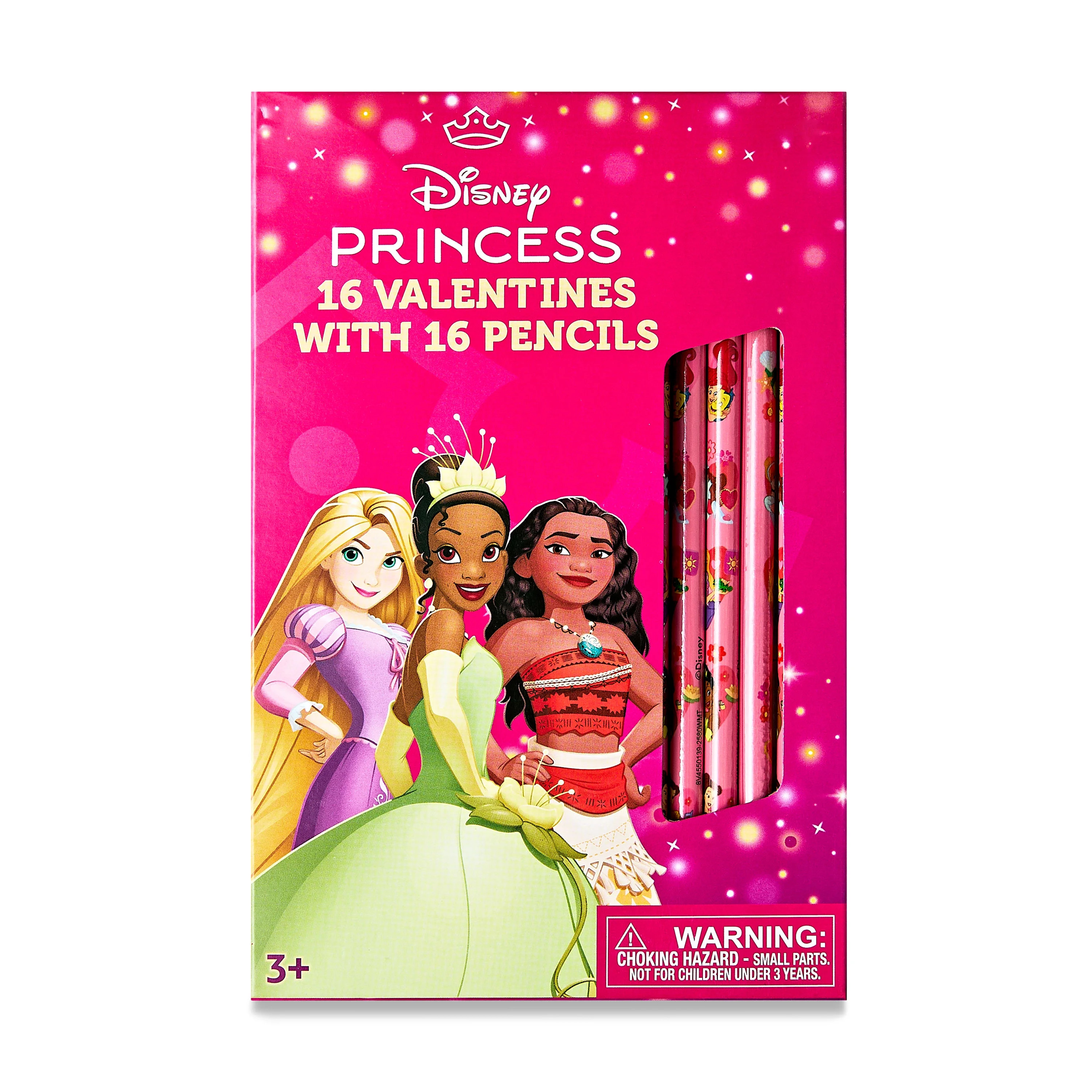 Disney Priness Valentine Exchange Cards, Pencils, Paper, Multi-Color, 16 Count | Walmart (US)