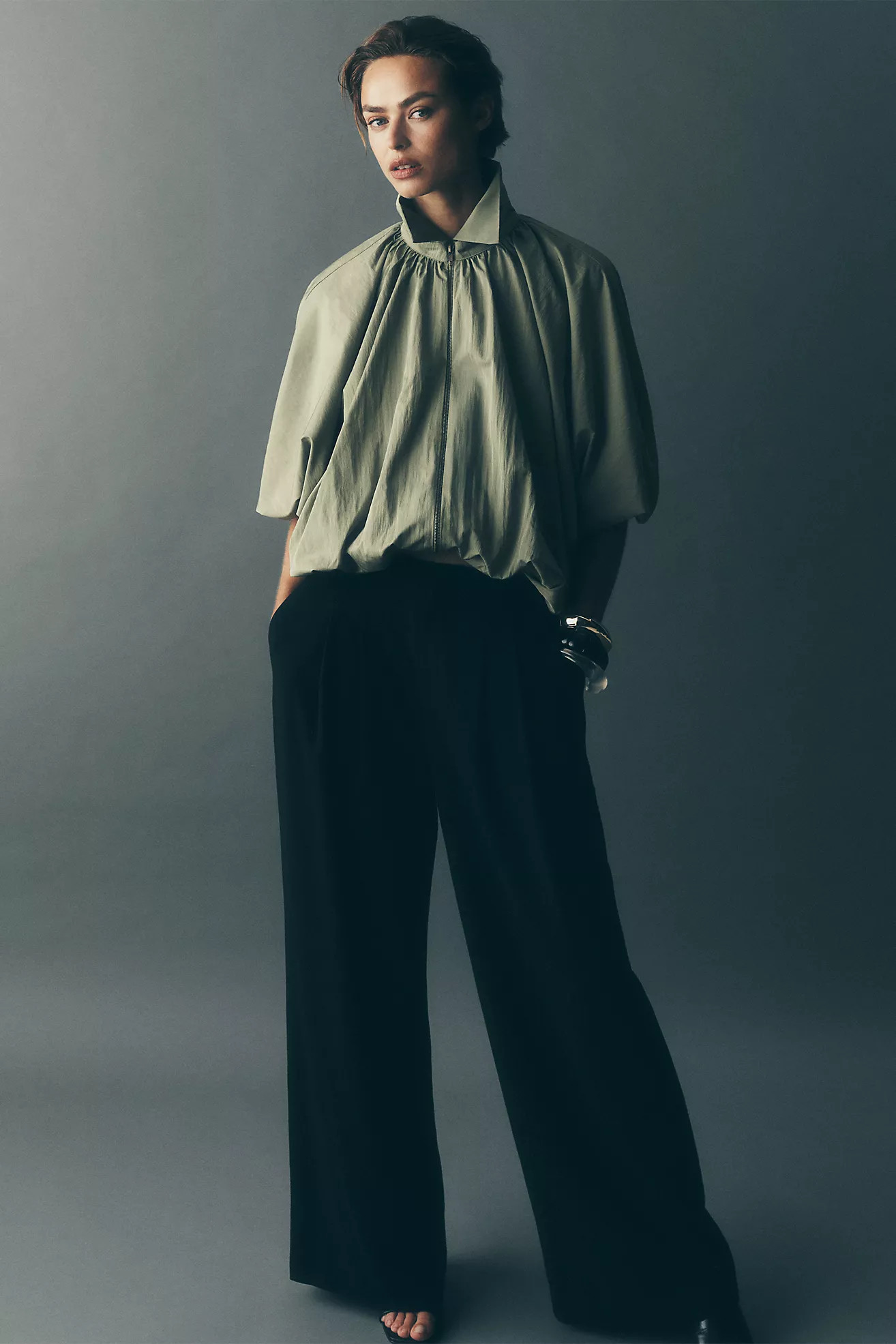 The Avery Wide-Leg Pleated Trousers by Maeve | Anthropologie (US)