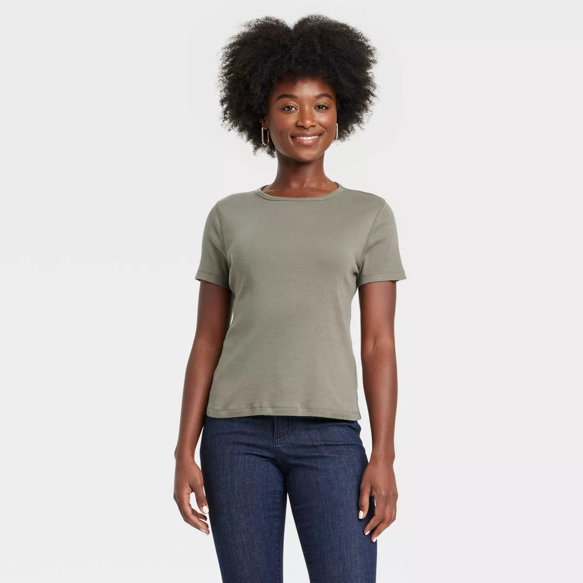 Women's Short Sleeve T-Shirt - Universal Thread™ Olive Green XS | Target