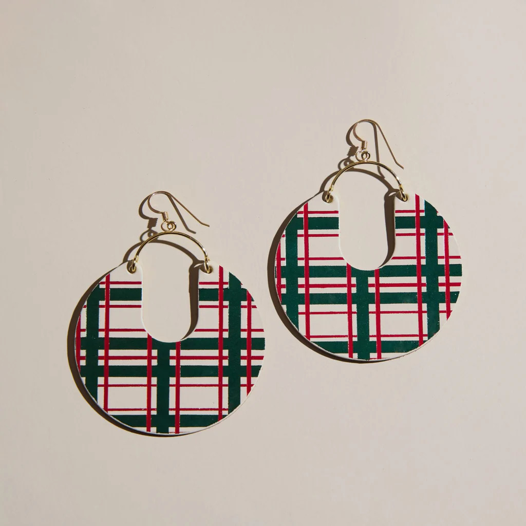 Ecru Tartan Leos | Nickel and Suede