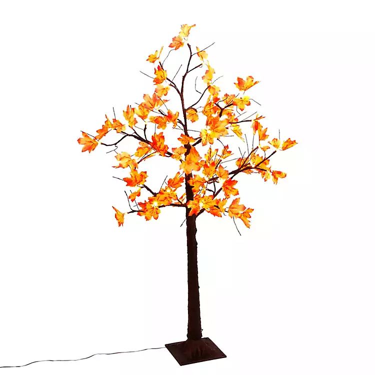 Orange Maple Leaf LED Tree, 4 ft. | Kirkland's Home
