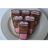 Thanks A Latte, Thank You Cookie, Sugar Cookies, Thank You Gift, Coffee Gifts, Lovers Teacher Gift | Etsy (US)