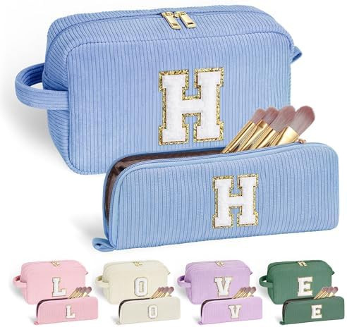 YOOLIFE Initial Travel Makeup Bag Cosmetic Bag - Teen Girl Gifts Trendy Stuff Friend Birthday Gif... | Amazon (US)