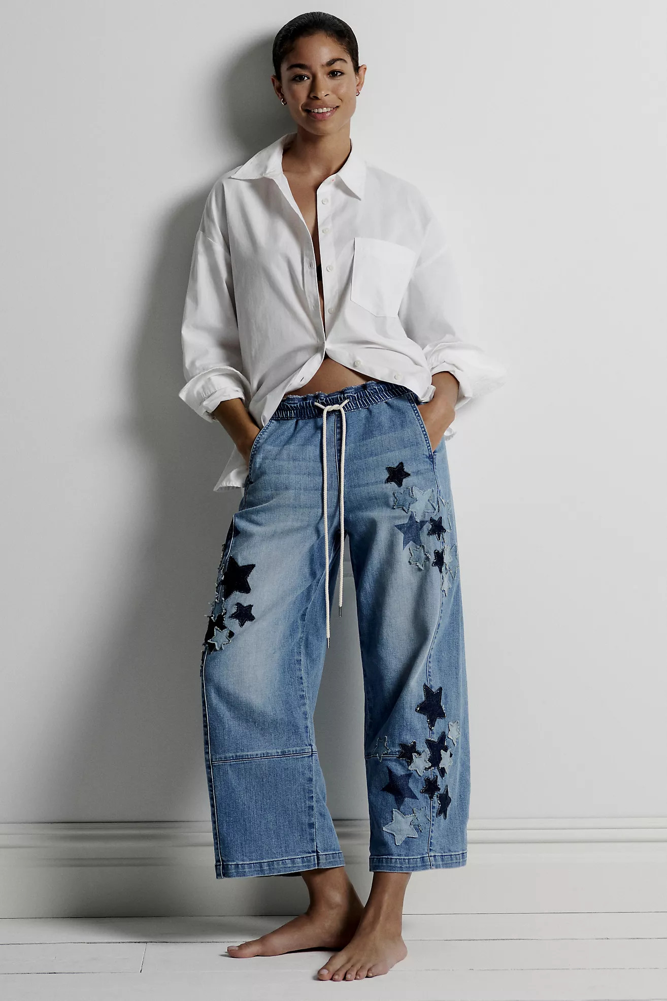 The Izzie Relaxed Pull-On Barrel Jeans by Pilcro | Anthropologie (US)